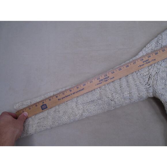 Womens J Jill Open Front Chunky Knit Sweater Cardigan Biege Wool Blend Size S - Picture 7 of 9